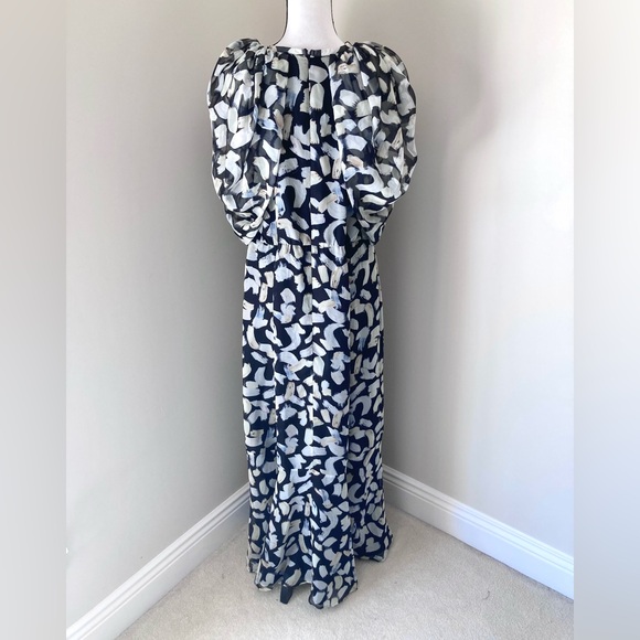 NWT Eloquii Chiffon Ruched Maxi Dress Size 18 - Picture 10 of 11